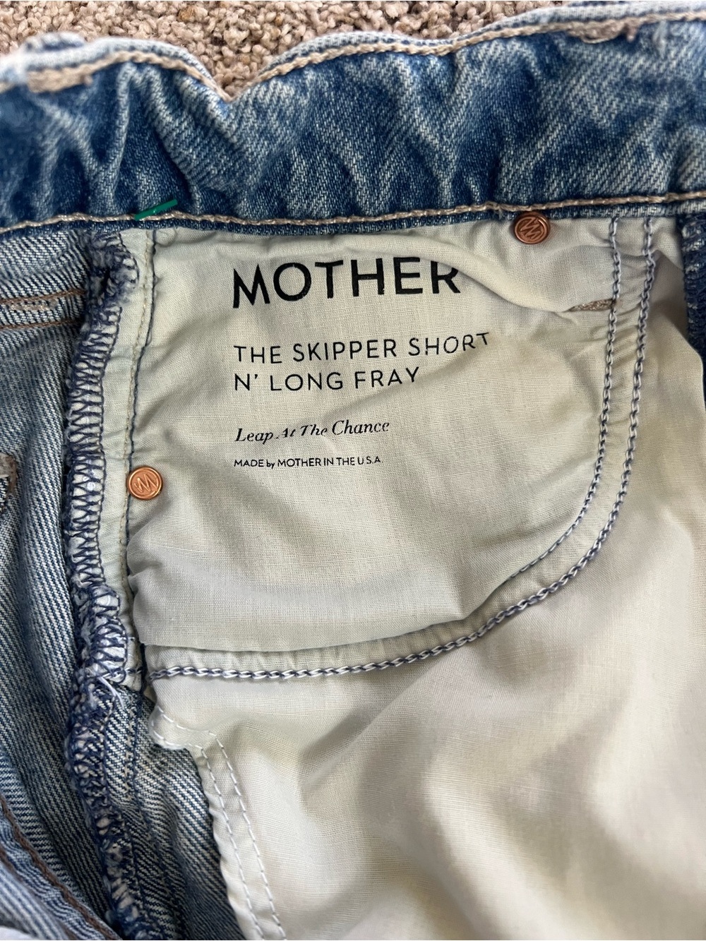 MOTHER The Skipper Short N’ Long Fray Denim Cutoff Shorts. Size 23 - Picture 5 of 9
